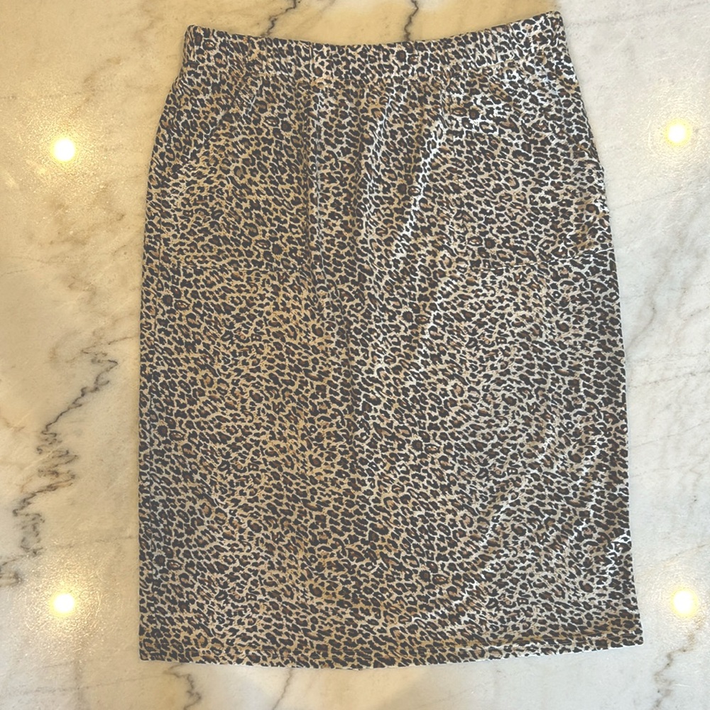 Leopard Print Midi Skirt